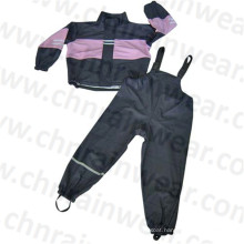 Fashion Design PU Waterproof Rain Suit for Children or Adult